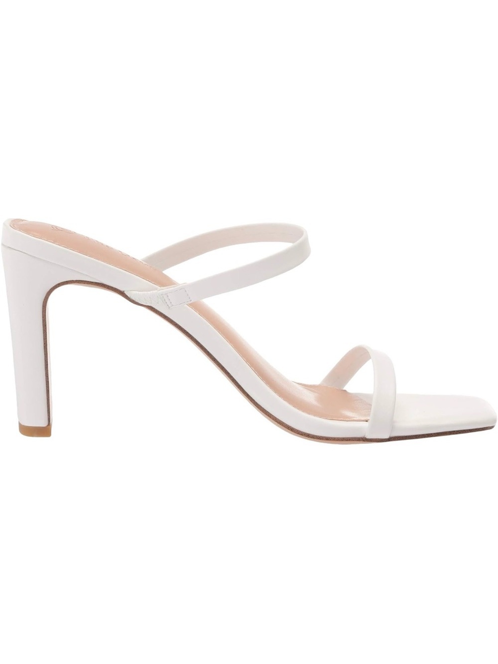 White Double-Strap Block Heel Mule - Picture 8 of 9